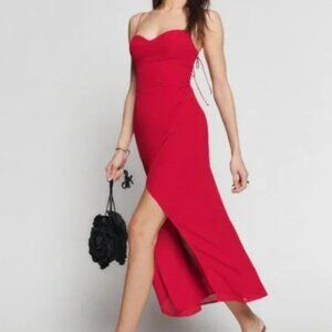 NWT Reformation Kourtney Dress Size 04 Cherry Red